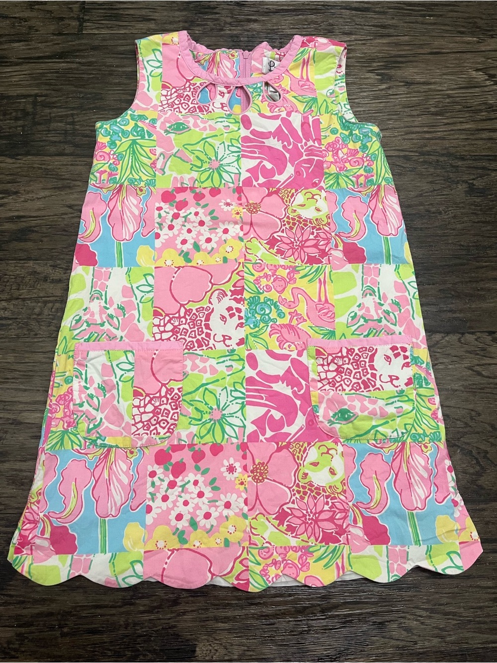 Lilly Pulitzer Pink, Green & Yellow Floral Shift Dress